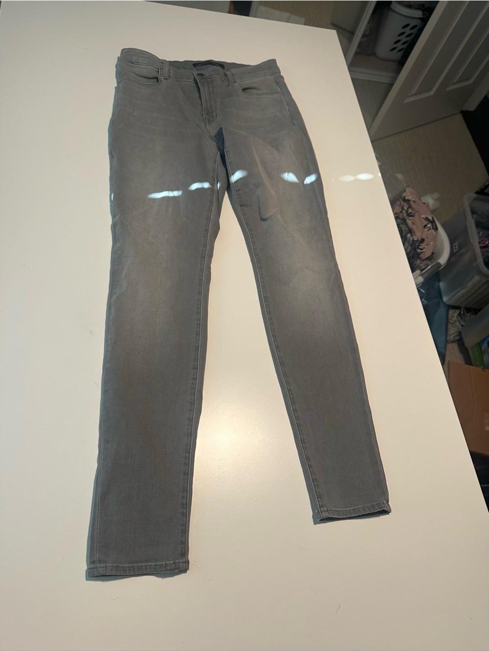j brand dusk haze super skinny gray jeans size 29
